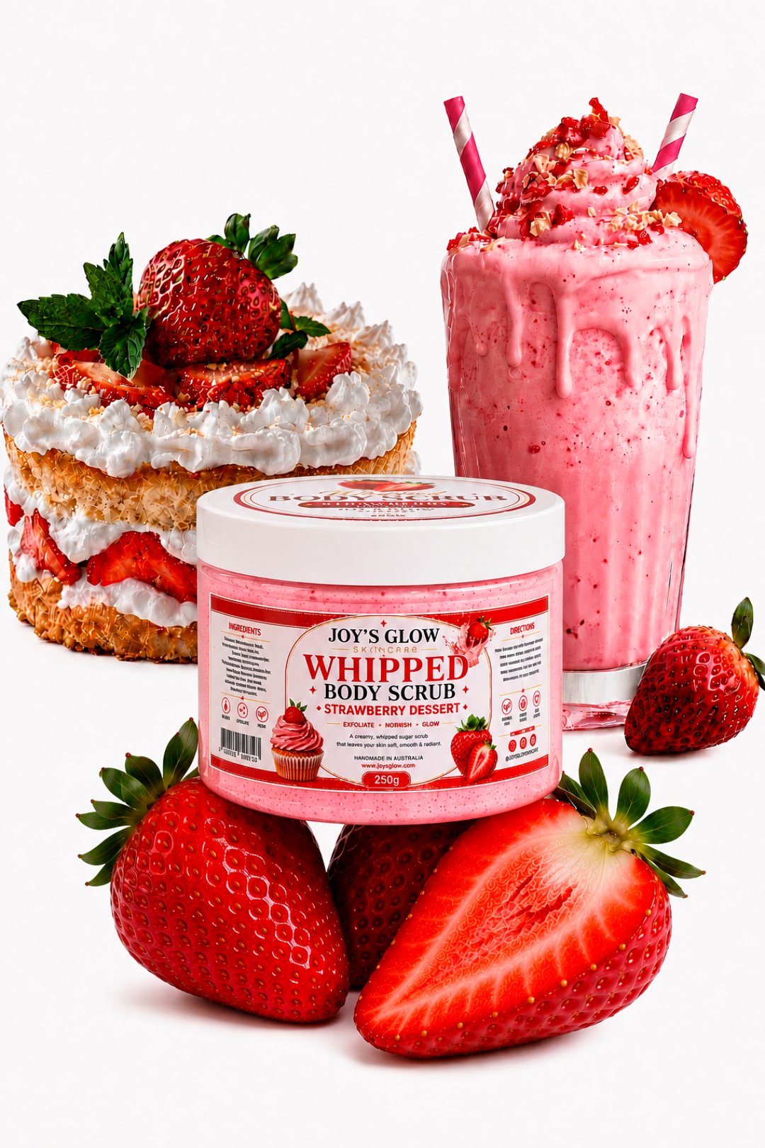 STRAWBERRY DESSERT WHIPPED BODY SCRUB (250ML).